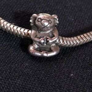 European Bracelet Charm-  Pandora/Chamilia Style- Koala  .925 Sterling Silver